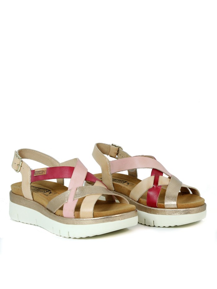 SANDALIAS PIKOLINOS DE PIEL PALMA W4N-0650C1 ROJO
