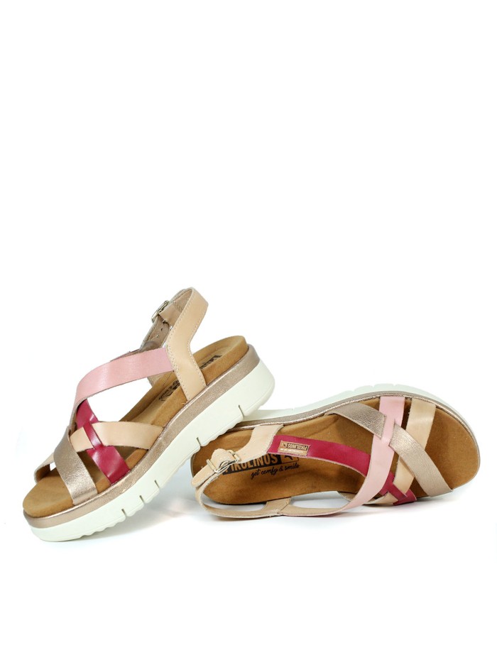 SANDALIAS PIKOLINOS DE PIEL PALMA W4N-0650C1 ROJO