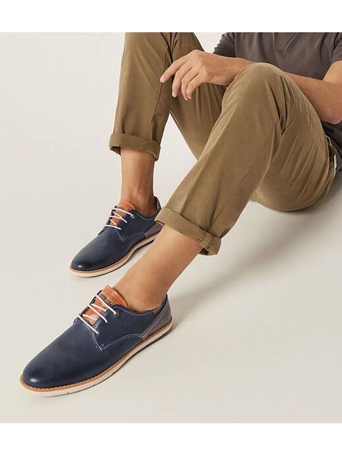 BLUCHER PIEL PARA HOMBRE PIKOLINOS JÚCAR M4E AZUL