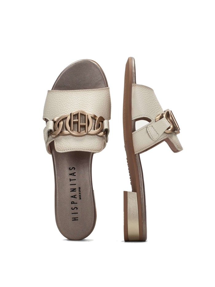 SANDALIAS PLANAS DE PIEL HISPANITAS LENA HV243268 BEIGE