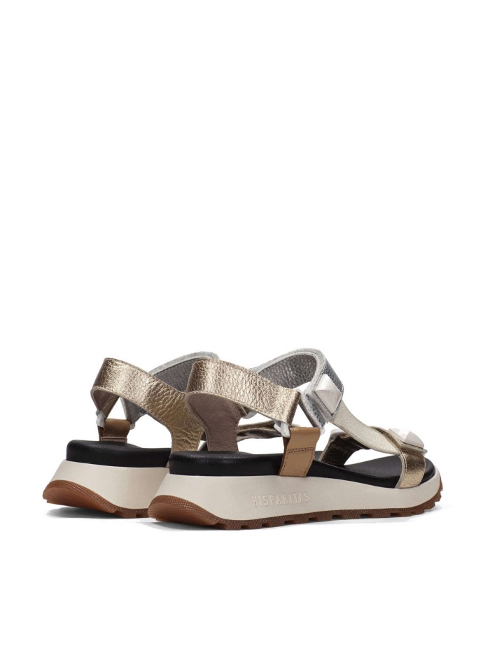 SANDALIAS PLANAS CON VELCRO HISPANITAS MAUI CHV243311 BEIGE