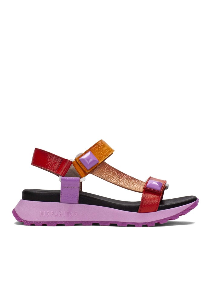 SANDALIAS PLANAS CON VELCRO HISPANITAS MAUI CHV243311 FUXIA