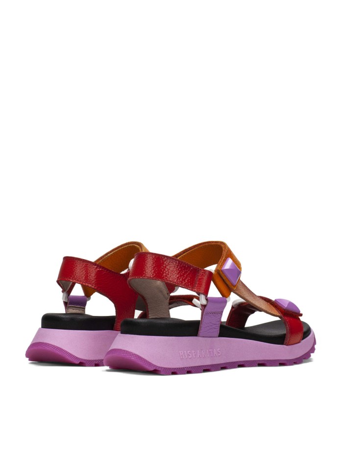 SANDALIAS PLANAS CON VELCRO HISPANITAS MAUI CHV243311 FUXIA