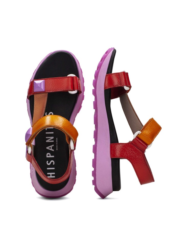 SANDALIAS PLANAS CON VELCRO HISPANITAS MAUI CHV243311 FUXIA
