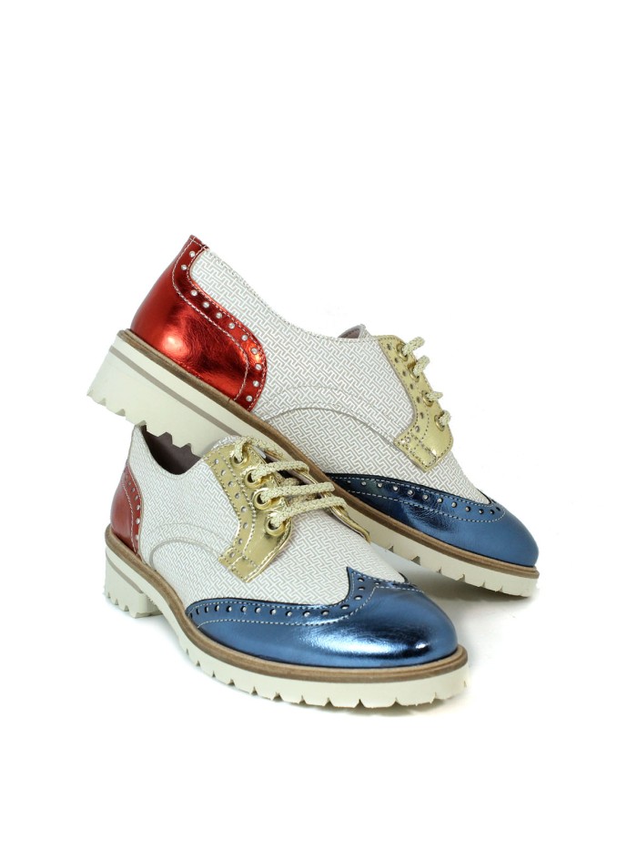 ZAPATOS DE CORDONES METALIZADOS APLAUSO SPIGA MULTI