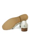 MOCASINES DE BORLAS TEJIDO TWEED APLAUSO CARMEN KINDER BLANCO-PLATINO