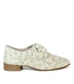 ZAPATOS DE CORDONES CON ESTAMPADO TWEED APLAUSO NELLY BLANCO