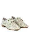ZAPATOS DE CORDONES CON ESTAMPADO TWEED APLAUSO NELLY BLANCO