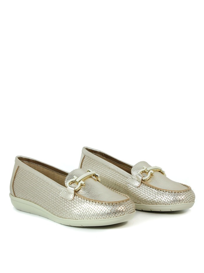 MOCASINES METALIZADOS MUJER 24HRS ADRIAMET 25972 ORO
