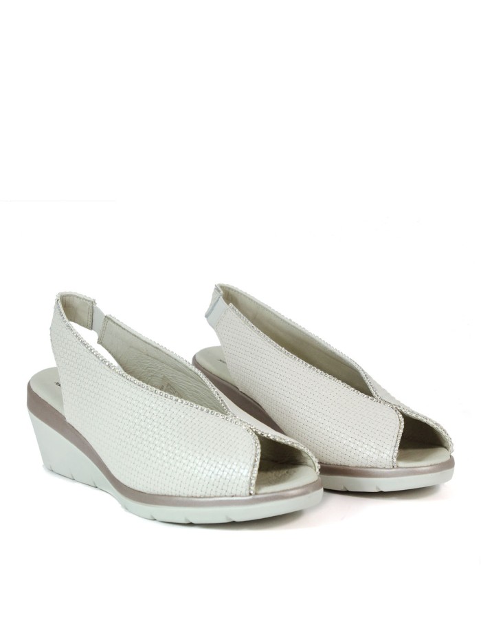 SANDALIAS CUÑA CON PEDRERÍA 24HRS 25956 BEIGE