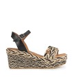 SANDALIAS TRENZADAS DE CUÑA POPA CAMERUN AMUR NEGRO