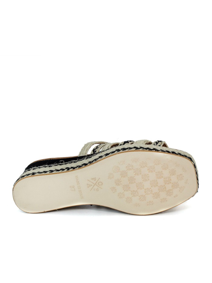 SANDALIAS DE CUÑA DE YUTE POPA URUMA SALEM NEGRO