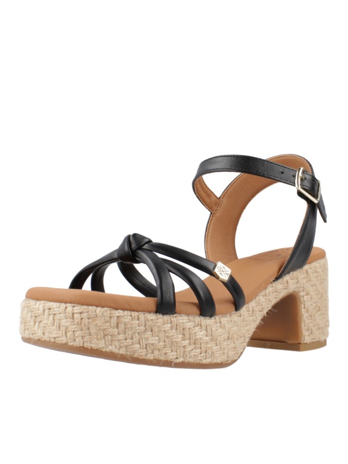 SANDALIAS DE TACÓN DE YUTE POPA TYROL MANCHESTER NEGRO