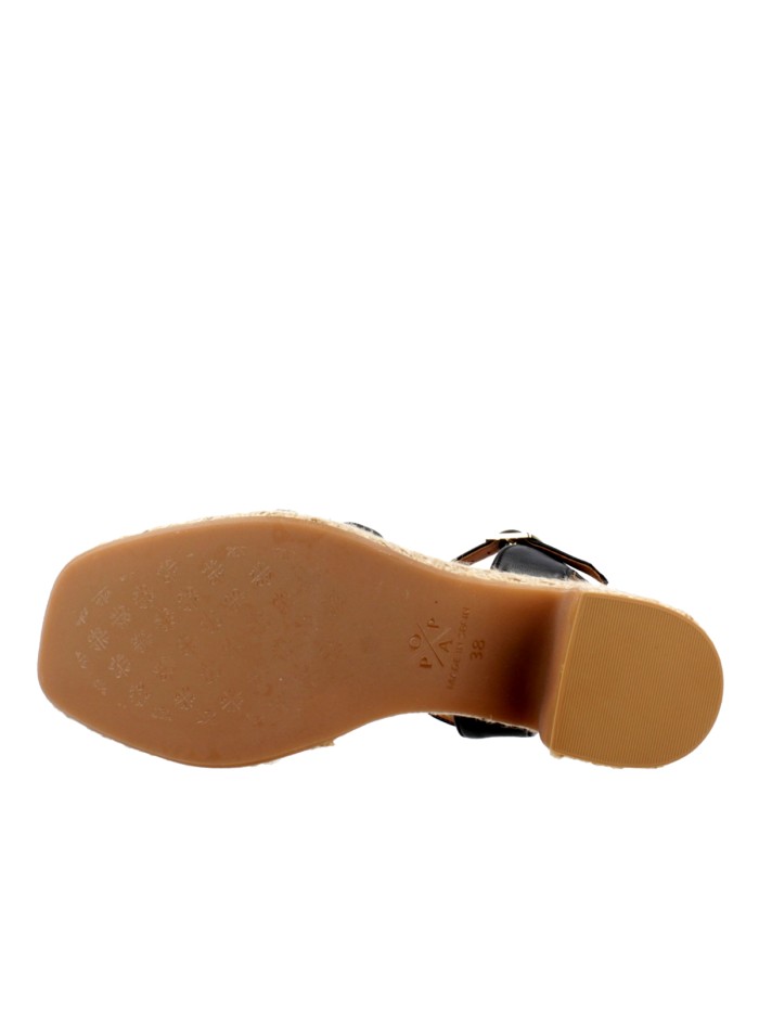 SANDALIAS DE TACÓN DE YUTE POPA TYROL MANCHESTER NEGRO