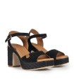 SANDALIAS DE TACÓN ALTO POPA MARSELLA SERRAJE NEGRO