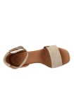 SANDALIAS DE CUÑA Y PLATAFORMA POPA LAGOON GRABADO BEIGE