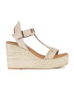 SANDALIAS DE CUÑA EN YUTE POPA KLEO TACHA SAREA ORO