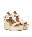 SANDALIAS DE CUÑA EN YUTE POPA KLEO TACHA SAREA ORO