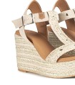 SANDALIAS DE CUÑA EN YUTE POPA KLEO TACHA SAREA ORO