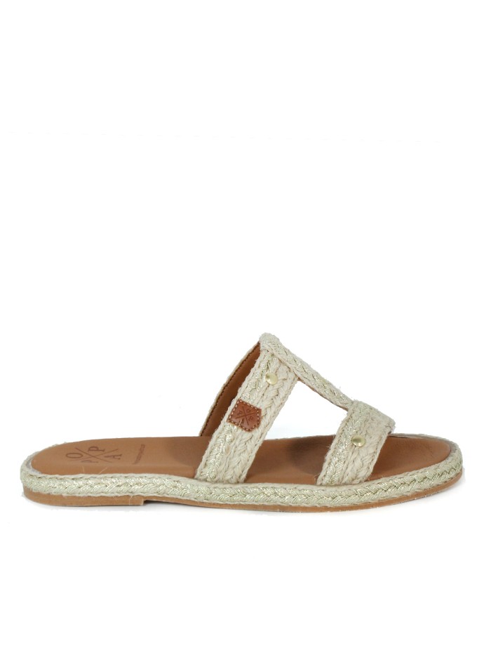 SANDALIAS PLANAS DE YUTE POPA TABARCA TH SALEM ORO