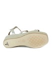 SANDALIAS DE PIEL CON CUÑA POPA CARLOTI LAMINADO ORO