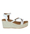SANDALIAS CON CUÑA DE YUTE POPA CARLOTI BLANCO