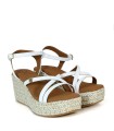 SANDALIAS CON CUÑA DE YUTE POPA CARLOTI BLANCO