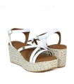 SANDALIAS CON CUÑA DE YUTE POPA CARLOTI BLANCO