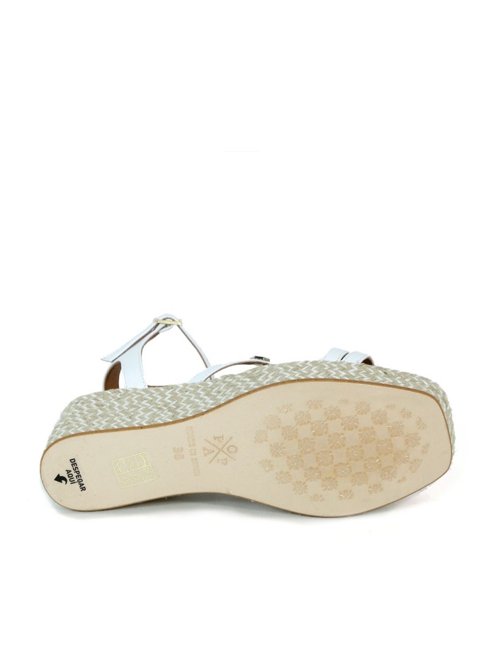 SANDALIAS CON CUÑA DE YUTE POPA CARLOTI BLANCO