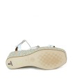 SANDALIAS CON CUÑA DE YUTE POPA CARLOTI BLANCO