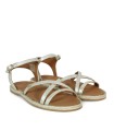 SANDALIAS PLANAS DE PIEL POPA CUBAGUA LAMINADO ORO