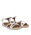 SANDALIAS PLANAS DE PIEL POPA CUBAGUA BLANCO