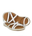 SANDALIAS PLANAS DE PIEL POPA CUBAGUA BLANCO