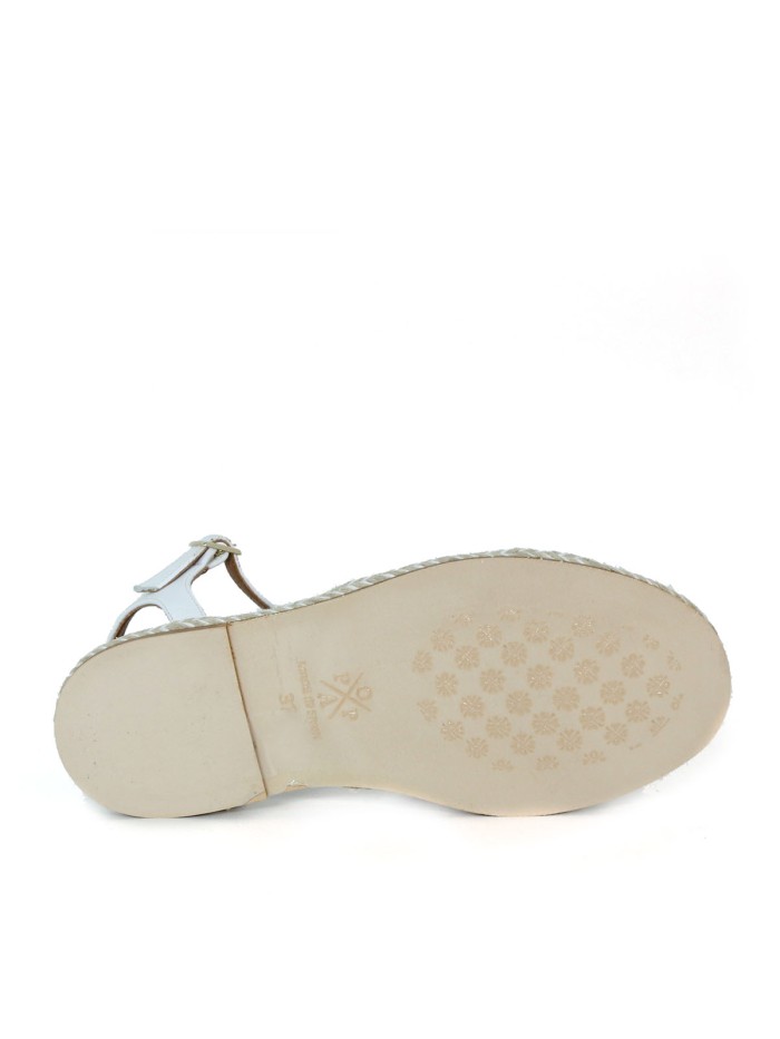 SANDALIAS PLANAS DE PIEL POPA CUBAGUA BLANCO