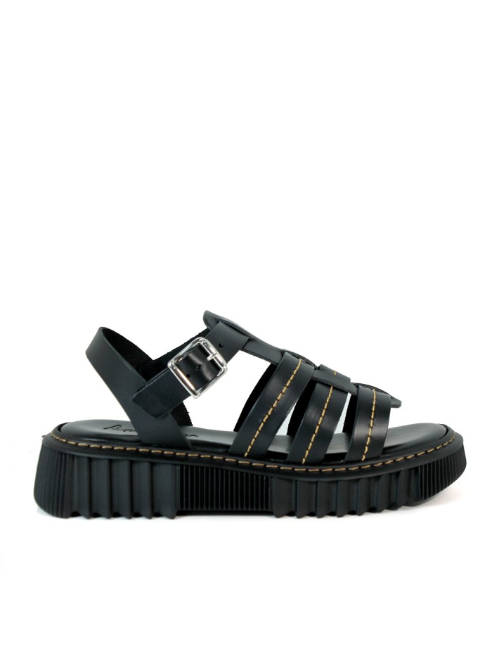 SANDALIAS DE PIEL ESPARANAS APLAUSO 5432 NEGRO