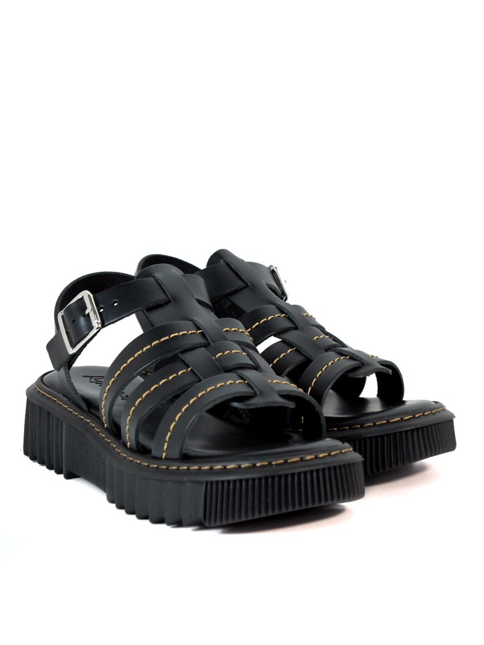 SANDALIAS DE PIEL ESPARANAS APLAUSO 5432 NEGRO