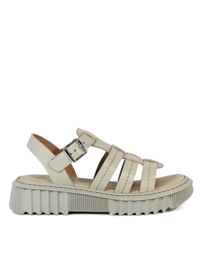 SANDALIAS DE PIEL ESPARTANAS APLAUSO 5432 BEIGE