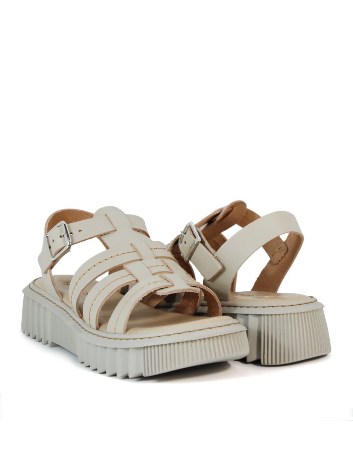 SANDALIAS DE PIEL ESPARTANAS APLAUSO 5432 BEIGE