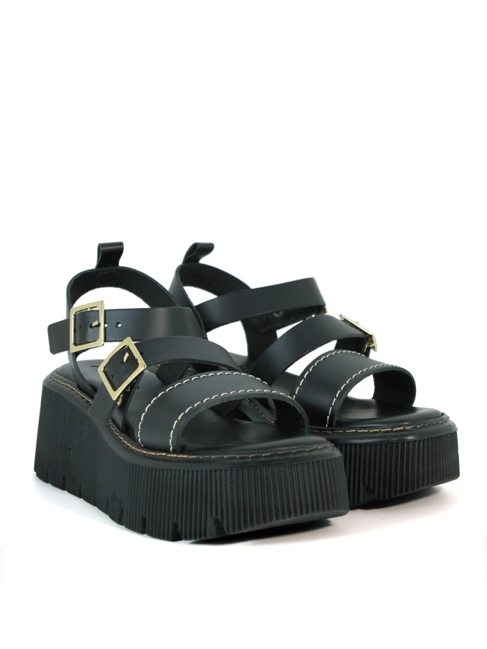 SANDALIAS DE PLATAFORMA APLAUSO 4996 NEGRO