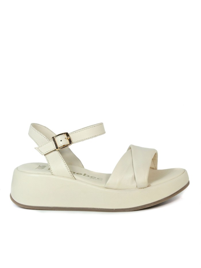 SANDALIAS DE PIEL PARA MUJER KENNEBEC QUEBEC-504 BEIGE
