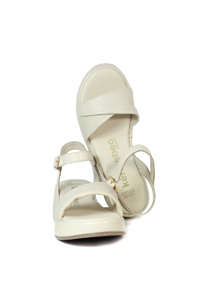 SANDALIAS DE PIEL PARA MUJER KENNEBEC QUEBEC-504 BEIGE