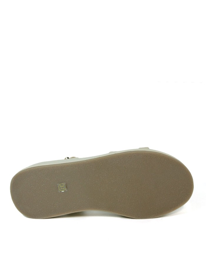 SANDALIAS DE PIEL PARA MUJER KENNEBEC QUEBEC-504 BEIGE