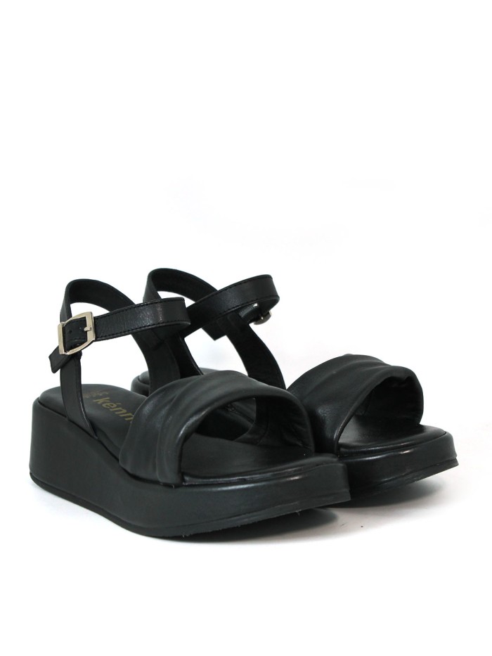 SANDALIAS DE PIEL PARA MUJER KENNEBEC QUEBEC-504 NEGRO