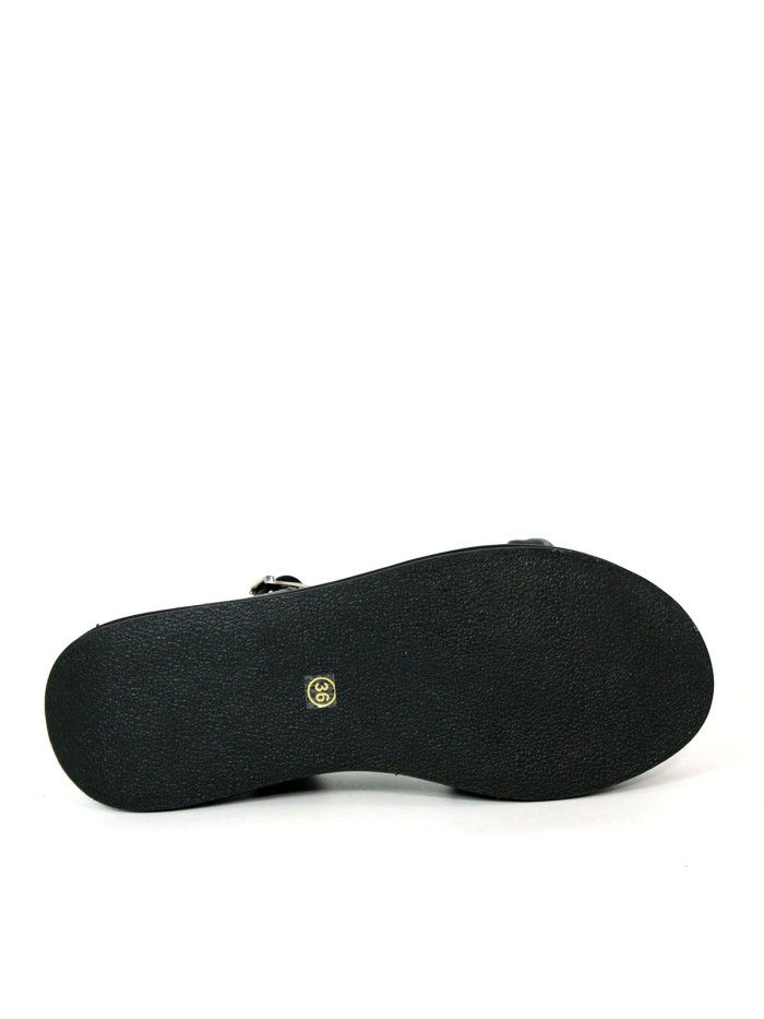SANDALIAS DE PIEL PARA MUJER KENNEBEC QUEBEC-504 NEGRO