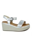 SANDALIAS DE PIEL METALIZADA PARA MUJER KENNEBEC QUEBEC-505 PLATA