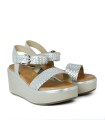 SANDALIAS DE PIEL METALIZADA PARA MUJER KENNEBEC QUEBEC-505 PLATA