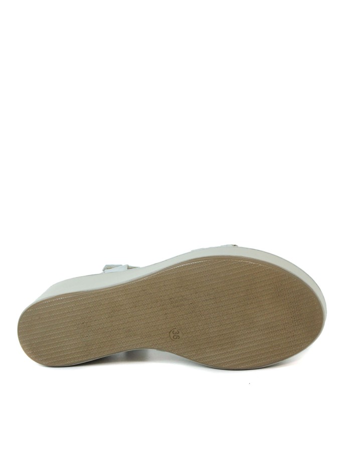 SANDALIAS DE PIEL METALIZADA PARA MUJER KENNEBEC QUEBEC-505 PLATA