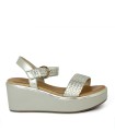 SANDALIAS DE PIEL METALIZADA PARA MUJER KENNEBEC QUEBEC-505 ORO