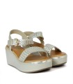 SANDALIAS DE PIEL METALIZADA PARA MUJER KENNEBEC QUEBEC-505 ORO