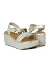 SANDALIAS DE PIEL METALIZADA PARA MUJER KENNEBEC QUEBEC-505 ORO